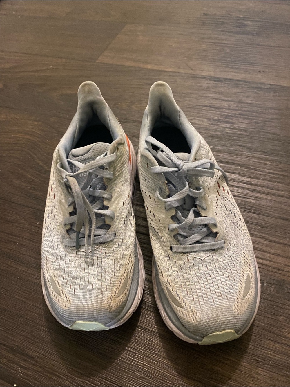 Hoka Grey Running Shoes with Orange Accent - Picture 4 of 6
